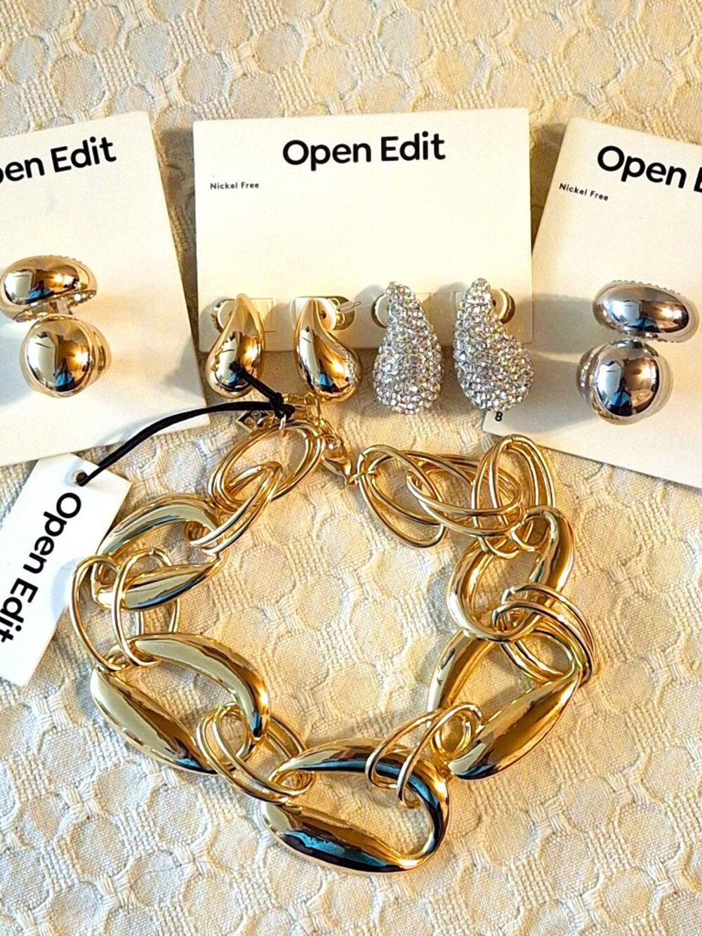 Lot of New Open Edit Jewelry Earrings Rings Necklace